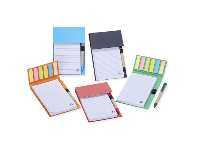 Bloco de Anota��es com Autoadesivos e Caneta (15x10cm)