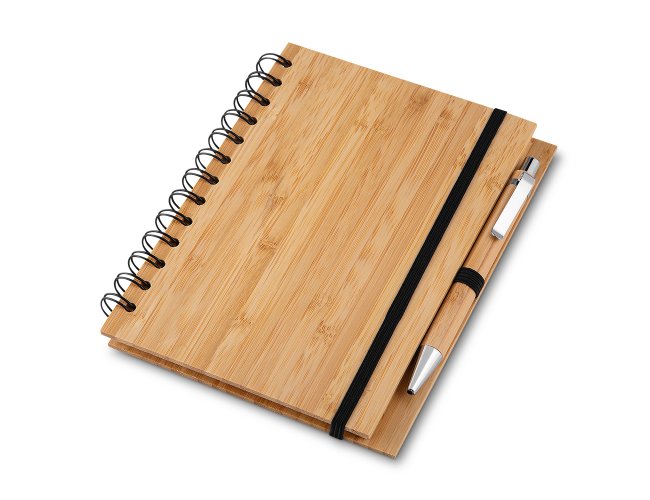 Caderno B6 Capa em Bambu com caneta (18x131cm)