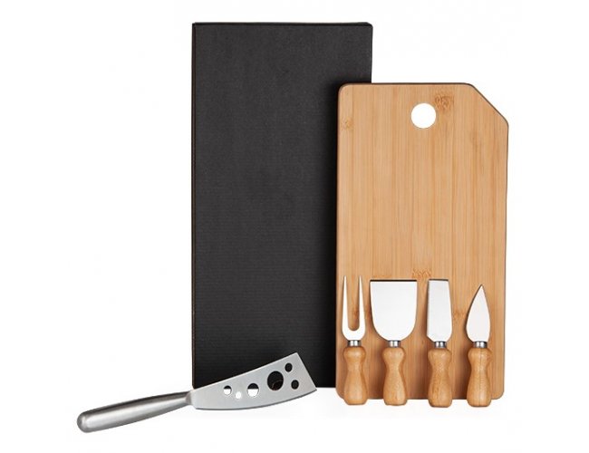 Conj. Para Queijo Em Bambu / Madeira / Inox Oregon - 6 P�s KT-90023