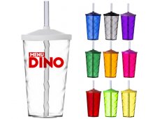 Copo Espiral Com Tampa e Canudo 500ml (CT500)