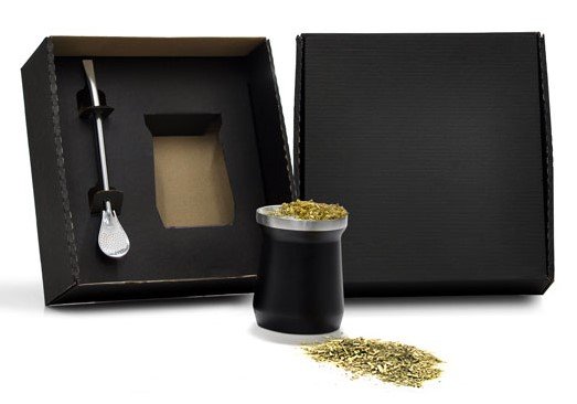 Cuia T�rmica Em A�o Inox Com Bomba - Preto - 300Ml IG-03321