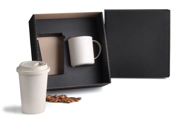 Kit Com Copo E Caneca Em Fibra De Bambu KT-90160