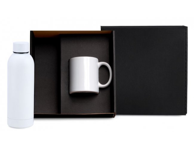 Kit Garrafa E Caneca - Branco - 2 P�s KT-90360