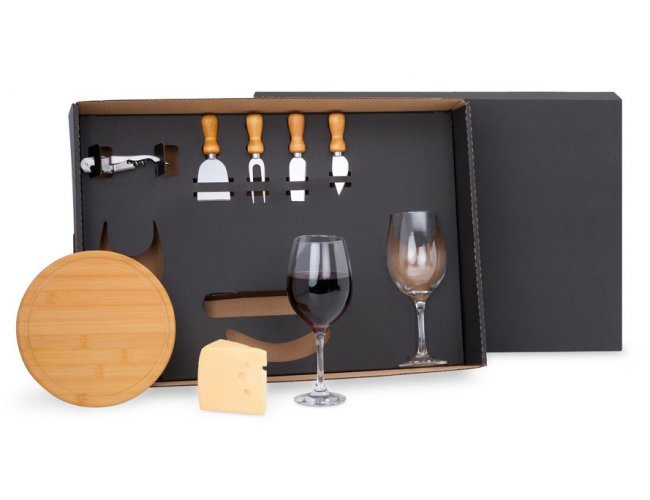 Kit Queijo E Vinho Com Abridor Saca Rolhas- 8 P�s KT-90003